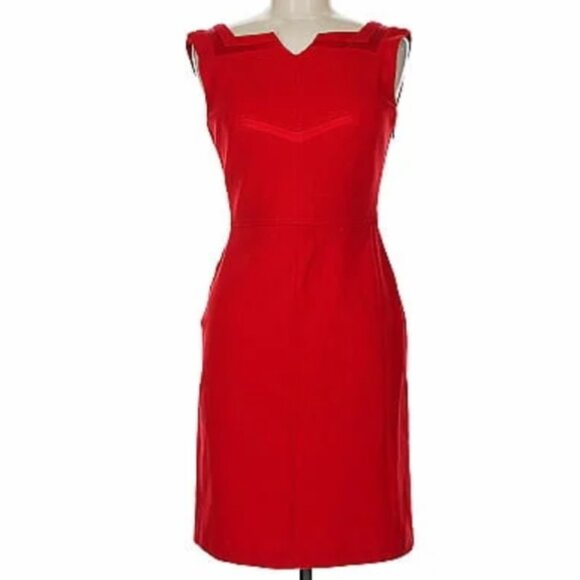 Sz 8 Diane Von Furstenberg Red Michelle Bodycon Dress - Picture 4 of 16